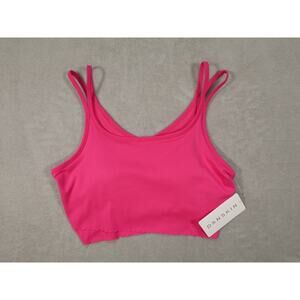 Danskin Womens Pink Scallop Crop Tank Size L